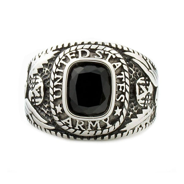 Hood: Womens US Army 316L Stainless Steel Ring Military Veterans Gift - Trustmark Jewelers - Fashion Rings - 1