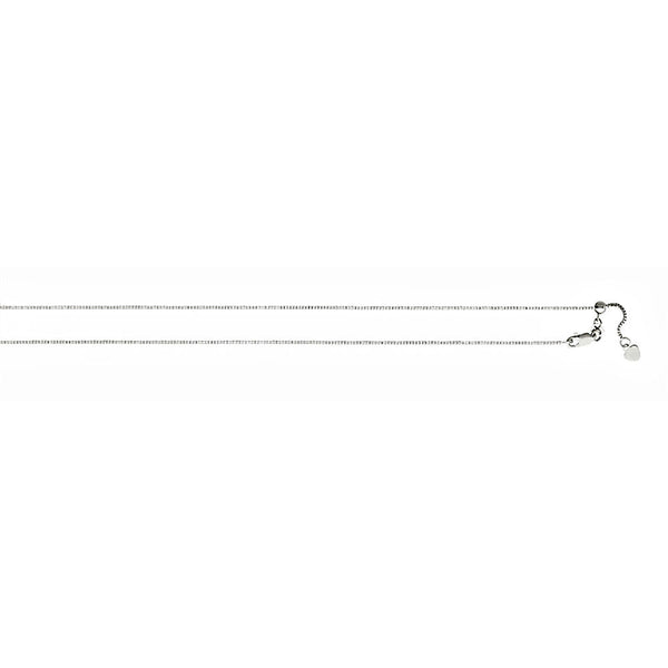 0.85mm Adjustable Box Chain 14K White Gold, 16 to 22 Inches - Trustmark Jewelers - Chains and Necklaces
