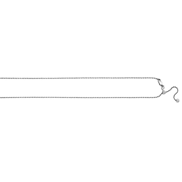 1.1mm Adjustable Diamond-Cut Rope Chain 925 Sterling Silver, 16 to 22 Inches - Trustmark Jewelers - Chains and Necklaces