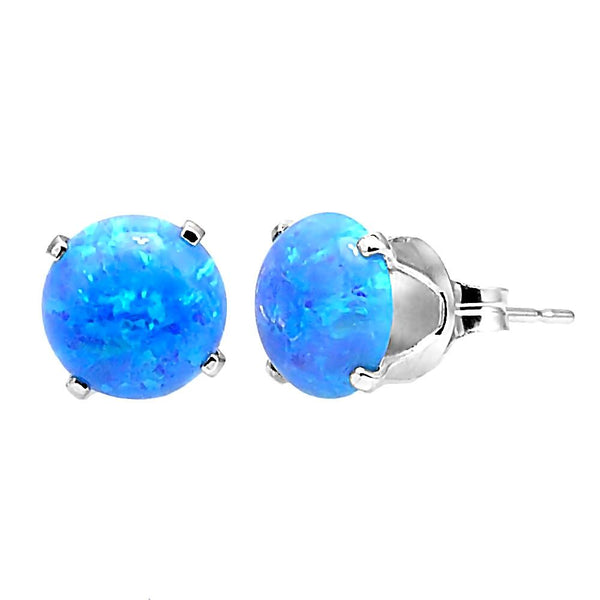 Blue Opal hamsa outlets necklace 6mm faceted stud earrings set