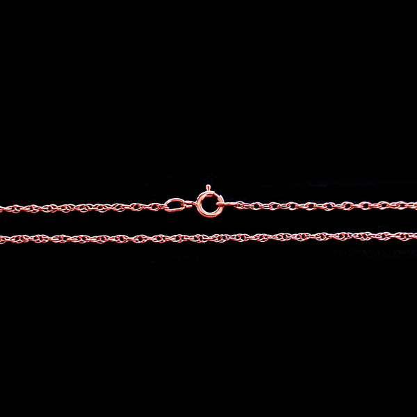 Trustmark 14K Rose Gold 0.7mm Cable Rope Chain with Spring Ring