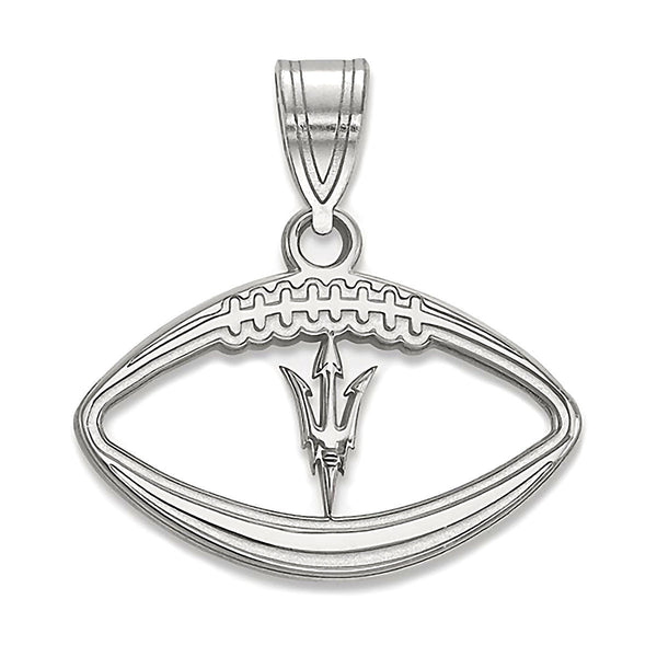 Arizona State University Sterling Silver Football Pendant Officially Licensed