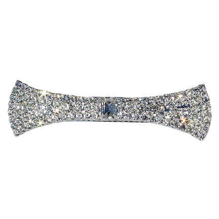 Flared 70mm Bow Tie Swarovski Crystal Rhinestone Hair Clip Barrette - Trustmark Jewelers - Barrettes - 1