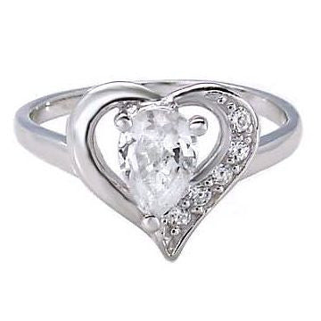 Karina: Heart Shaped Russian Ice Diamond CZ Promise Friendship Ring - Trustmark Jewelers - Promise Rings - 1