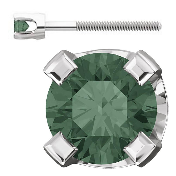 2mm, 0.06cts Color Change Chatham Created Alexandrite Screw Back Earrings 14K White Gold - 1000Jewels.com