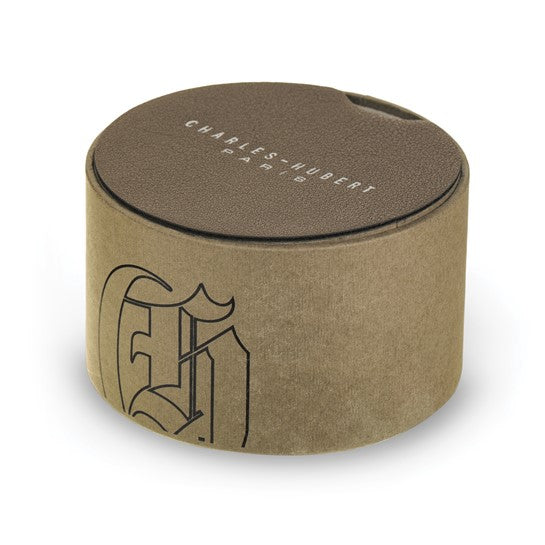 Charles Hubert White Skeleton Dial Double Cover Stainless Steel Pocket Watch