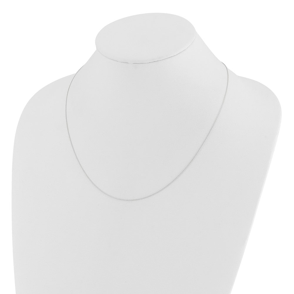 Adjustable Wheat Chain Necklace, Solid 14K White Gold, 16 to 22 Inches