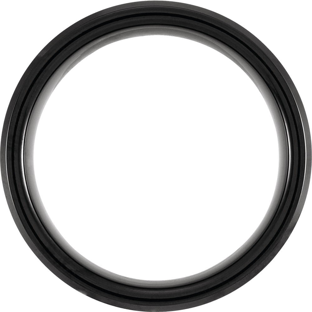 Tungsten 8 mm Beveled Band with Imitation Meteorite Inlay