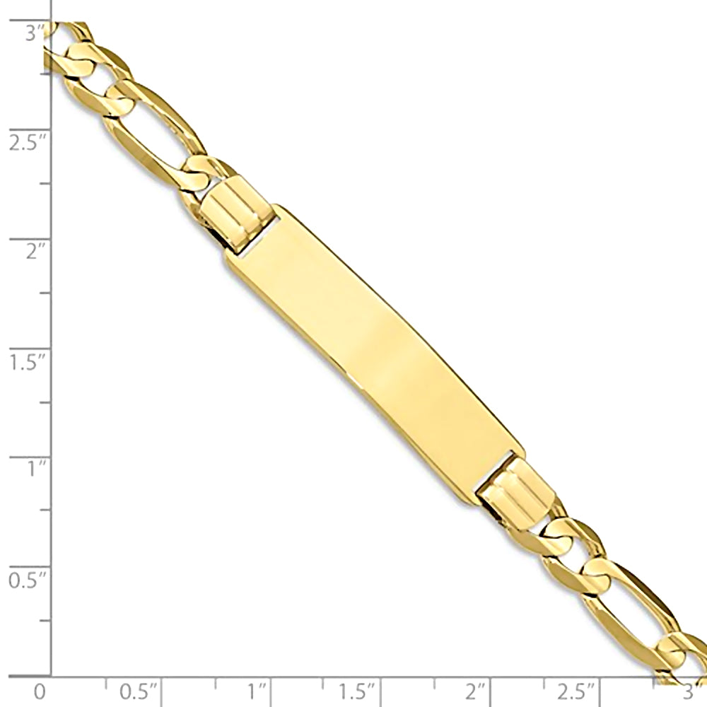 10K Yellow Gold Engravable Figaro Chain Bracelet