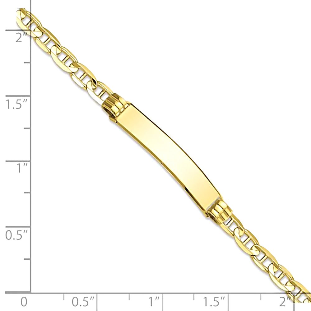 10K Yellow Gold Engravable ID Bracelet with 3.5mm Anchor Chain