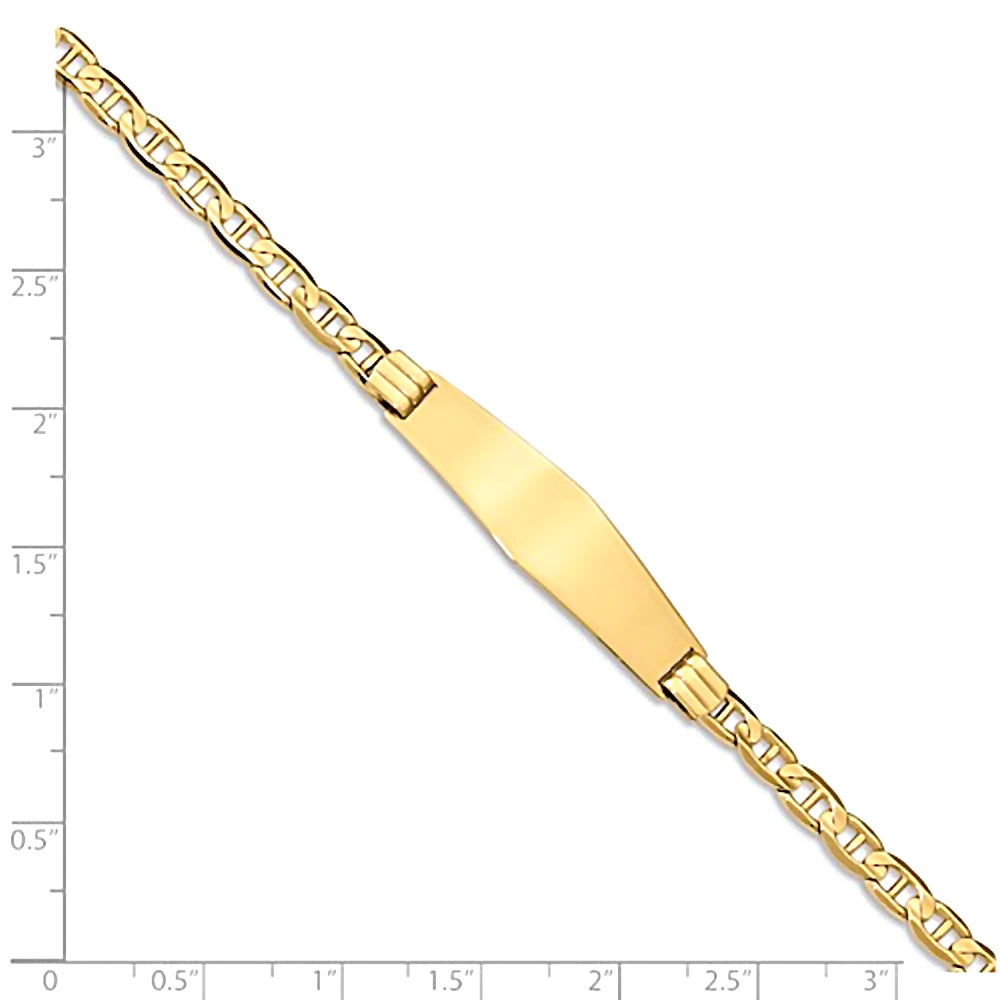 14K Yellow Gold Engravable ID Bracelet with 4.5mm Anchor Chain