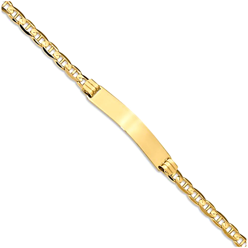 14K Yellow Gold Engravable ID Bracelet with 4.8mm Anchor Chain