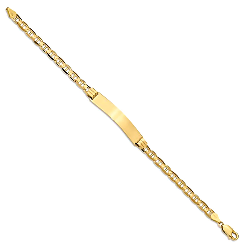 14K Yellow Gold Engravable ID Bracelet with 4.8mm Anchor Chain