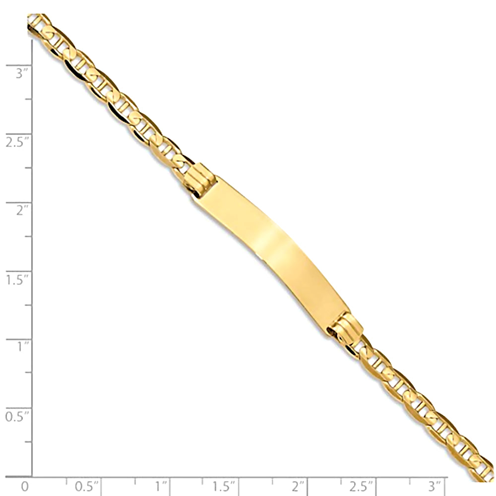 14K Yellow Gold Engravable ID Bracelet with 4.8mm Anchor Chain
