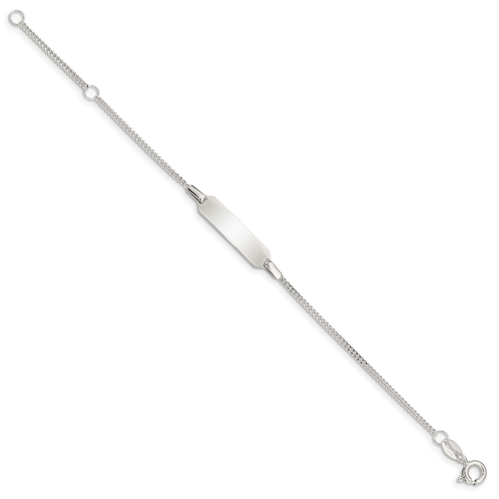 Sterling Silver Engravable Youth Curb Bracelet with Extension