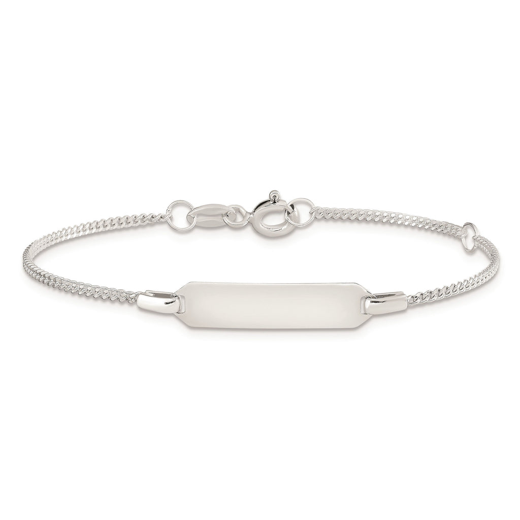 Sterling Silver Engravable Youth Curb Bracelet with Extension