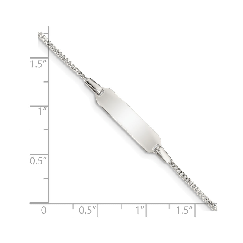 Sterling Silver Engravable Youth Curb Bracelet with Extension