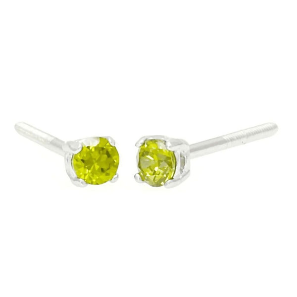 Citra: 3mm, 0.20ct Citrine Yellow Russian Ice CZ Screw Back Earrings - Trustmark Jewelers - Earrings - 1