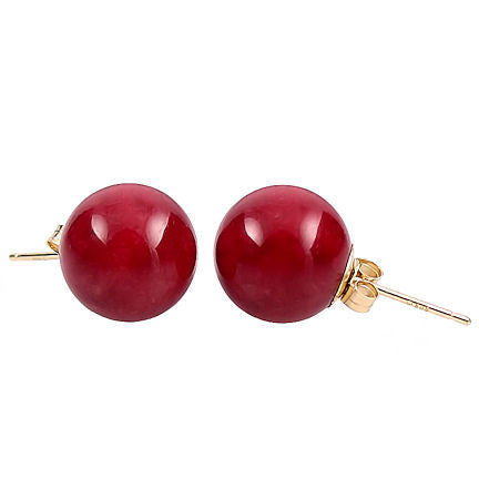 Red online ball earrings
