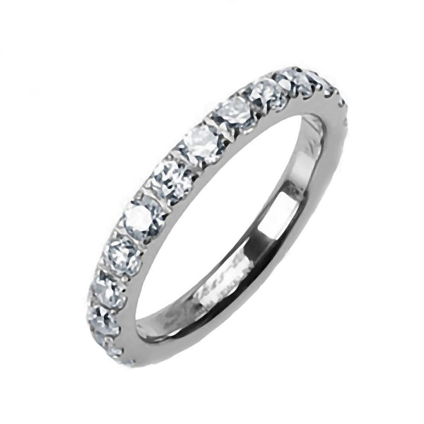 Fiora: 1.5ct Russian Ice on Fire CZ Titanium Eternity Band Ring - Trustmark Jewelers - Eternity Bands