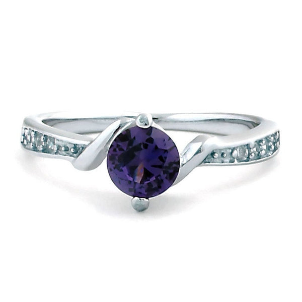 Entwined Love: Created Alexandrite and CZ Promise Friendship Band Ring - Trustmark Jewelers - Promise Rings - 1