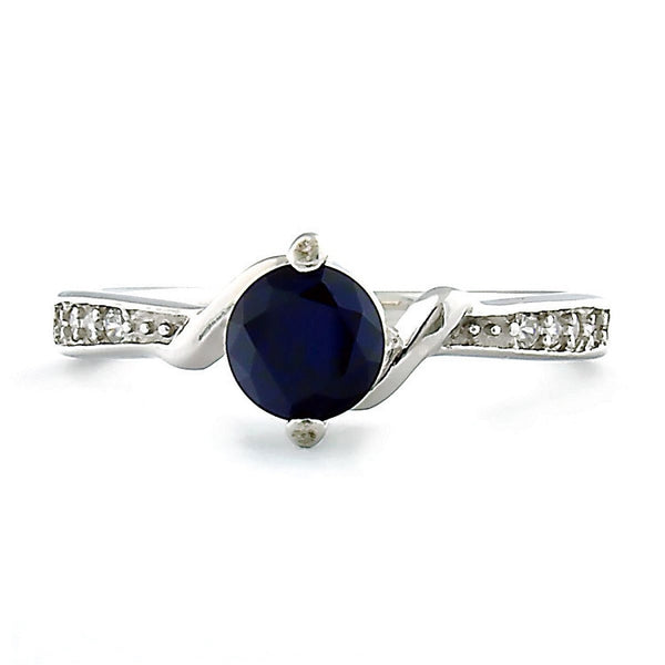 Entwined Love: Created Sapphire and CZ Promise Friendship Band Ring - Trustmark Jewelers - Promise Rings - 1