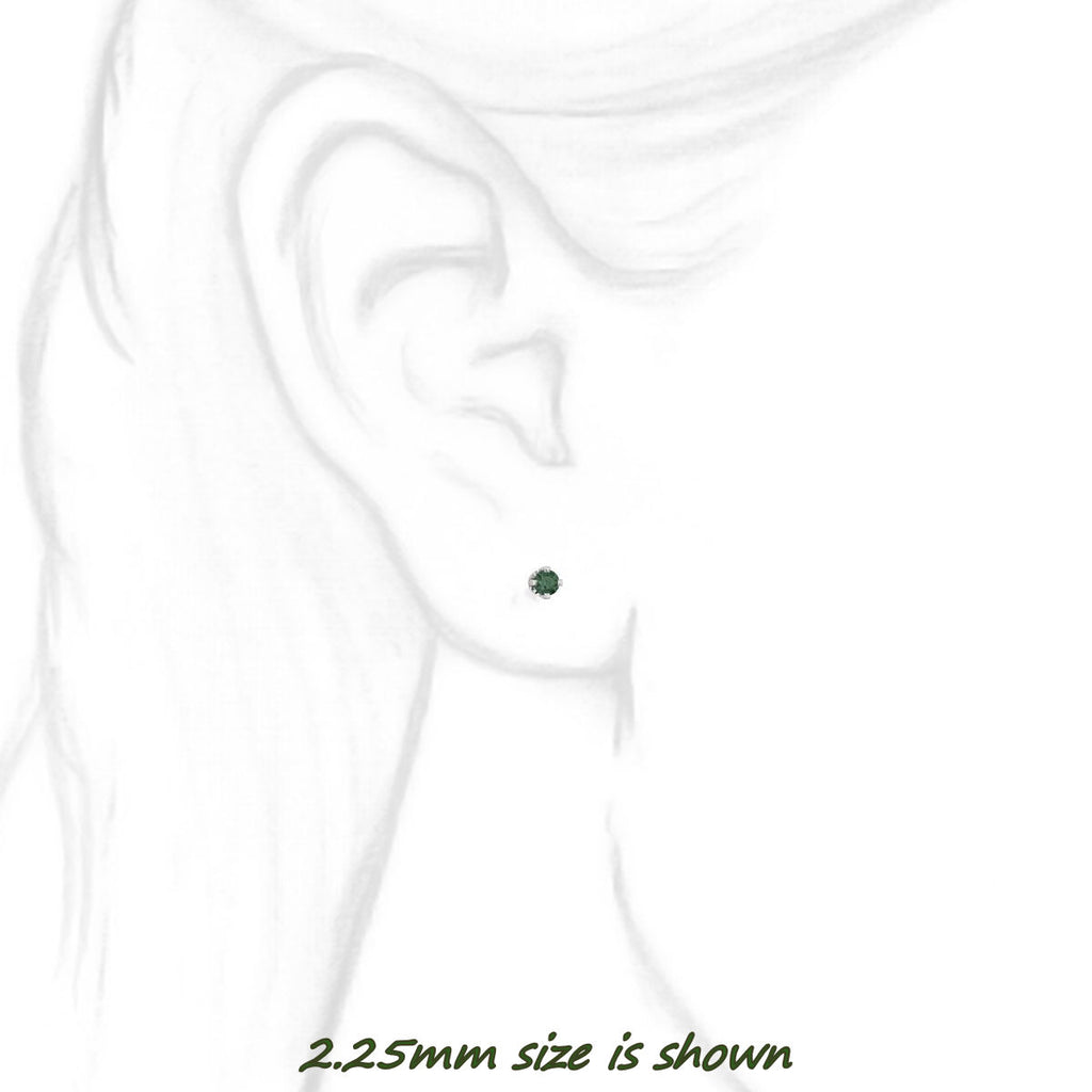 Natural Alexandrite Full Color Change Stud Earrings 14K White, Yellow, Rose Gold