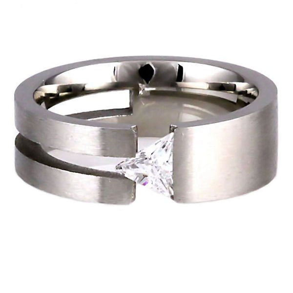 Kylee: 316L Steel Promise Friendship Russian Ice Diamond CZ Band Ring - Trustmark Jewelers - Wedding Bands - 1