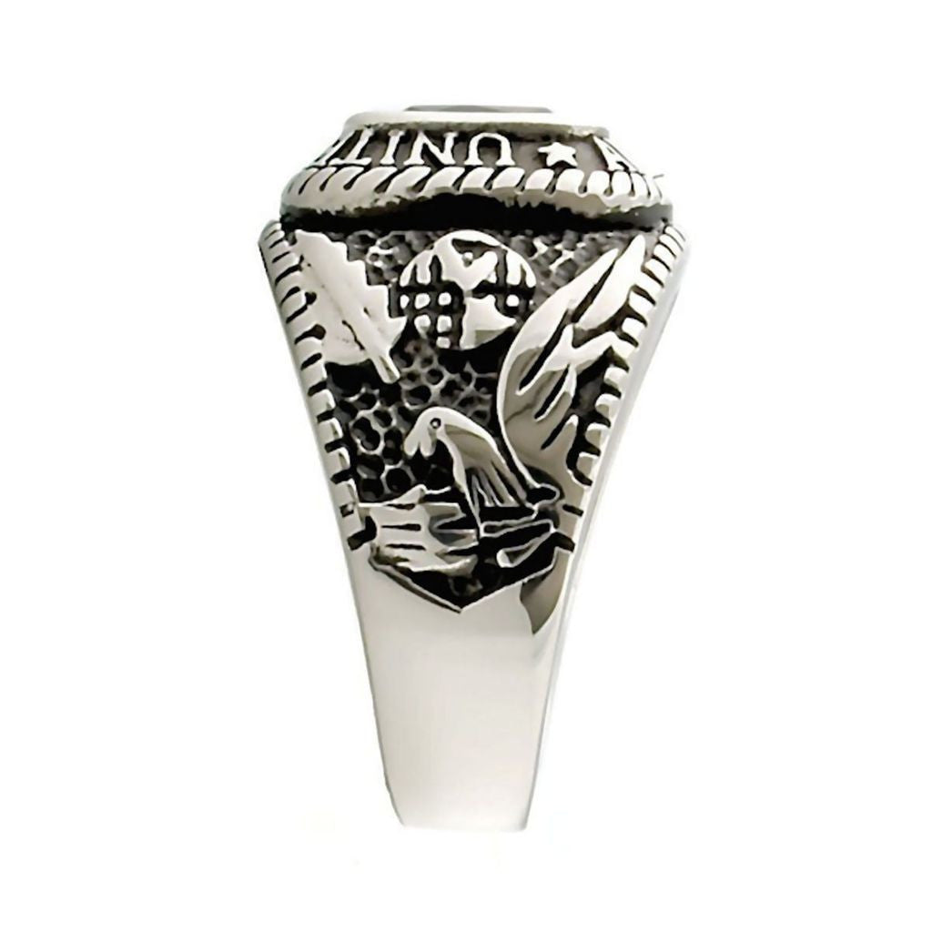 Hood: Mens US Army 316L Stainless Steel Ring Military Veterans Gift - Trustmark Jewelers - Mens Rings - 4