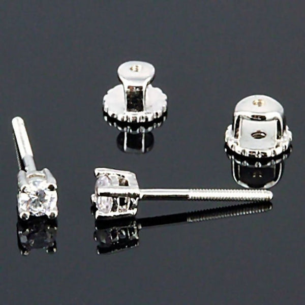 Candi: 3mm, 0.2ct Russian Ice Simulated Diamond Screw Back Earrings - Trustmark Jewelers - Earrings - 1
