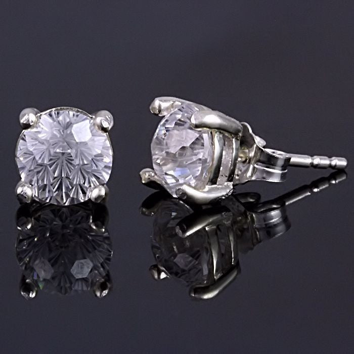 Starfire: 4.8ct Russian Ice Diamond CZ Basket Set Earrings 925 Silver - Trustmark Jewelers - Earrings - 4