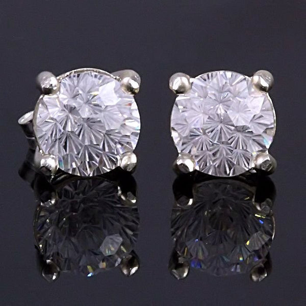 Starfire: 4.8ct Russian Ice Diamond CZ Basket Set Earrings 925 Silver - Trustmark Jewelers - Earrings - 1