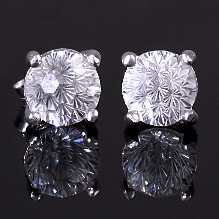 Starfire: 4.8ct Russian Ice Diamond CZ Basket Set Earrings 925 Silver - Trustmark Jewelers - Earrings - 2