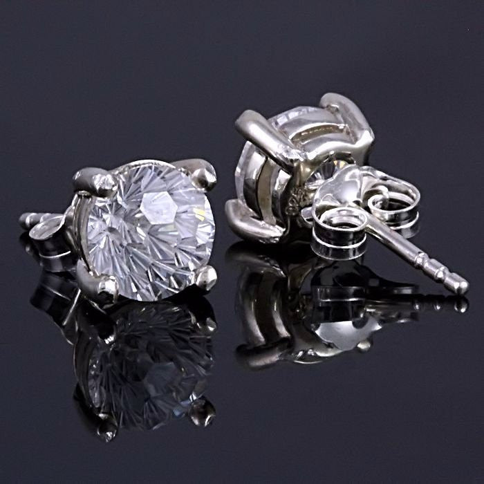 Starfire: 4.8ct Russian Ice Diamond CZ Basket Set Earrings 925 Silver - Trustmark Jewelers - Earrings - 3