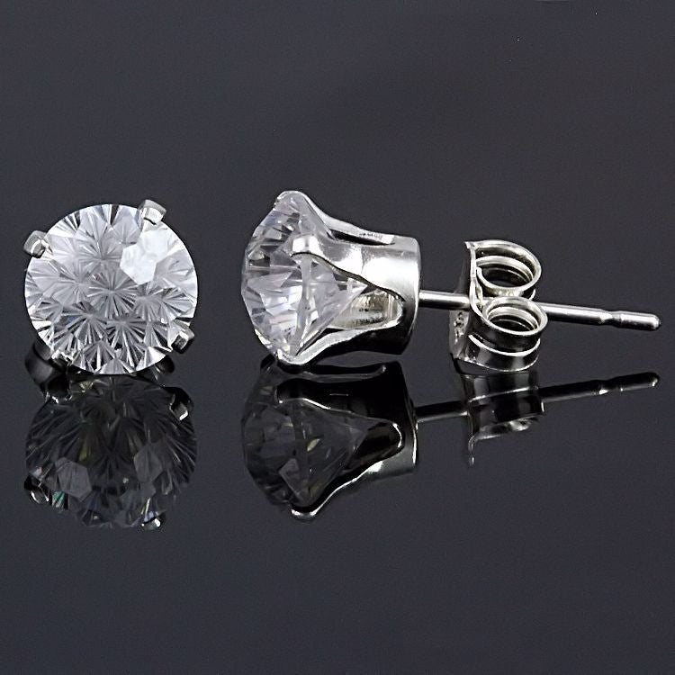 Starfire: 2.4ct Russian Ice Diamond CZ Crown Set Earrings 925 Silver - Trustmark Jewelers - Earrings - 3