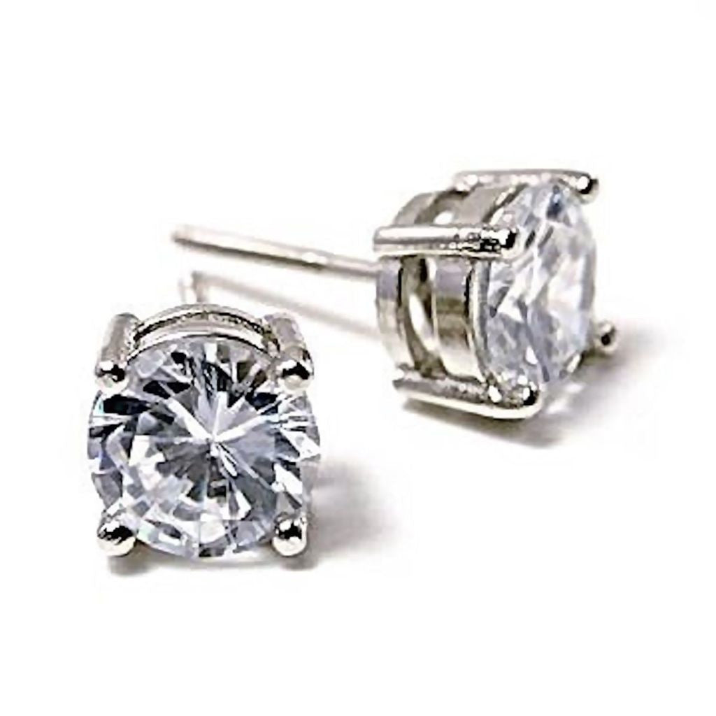 Clark: Mens 7mm Russian Ice Diamond CZ 2.50 carat Screw Back Earrings - Trustmark Jewelers - Earrings - 1