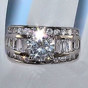 Bianca: 5.2ct Stacked Russian Ice Diamond CZ Wedding Ring Set 925 SS - Trustmark Jewelers - Wedding Ring Sets - 2