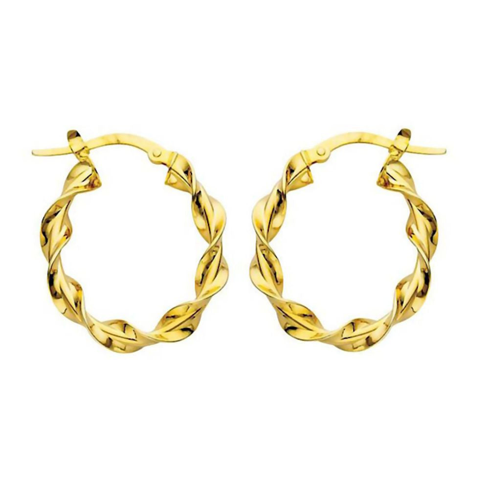 Greg Anthony Italian Twist Hoop Earrings 14K Yellow Gold - Trustmark Jewelers - Earrings