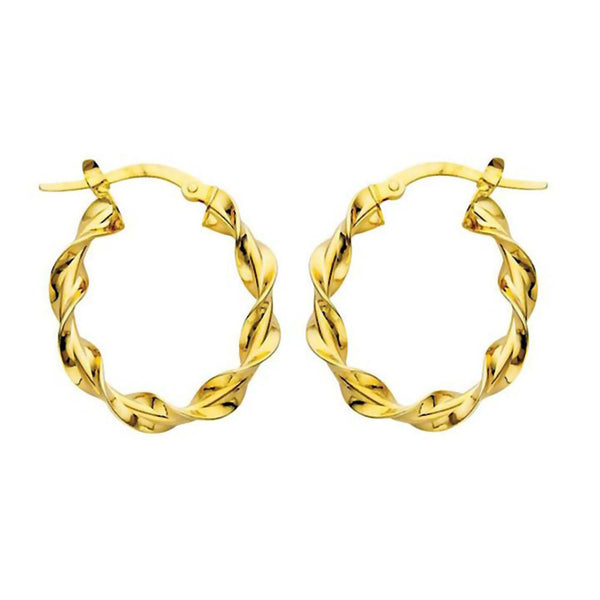 Greg Anthony Italian Twist Hoop Earrings 14K Yellow Gold - Trustmark Jewelers - Earrings