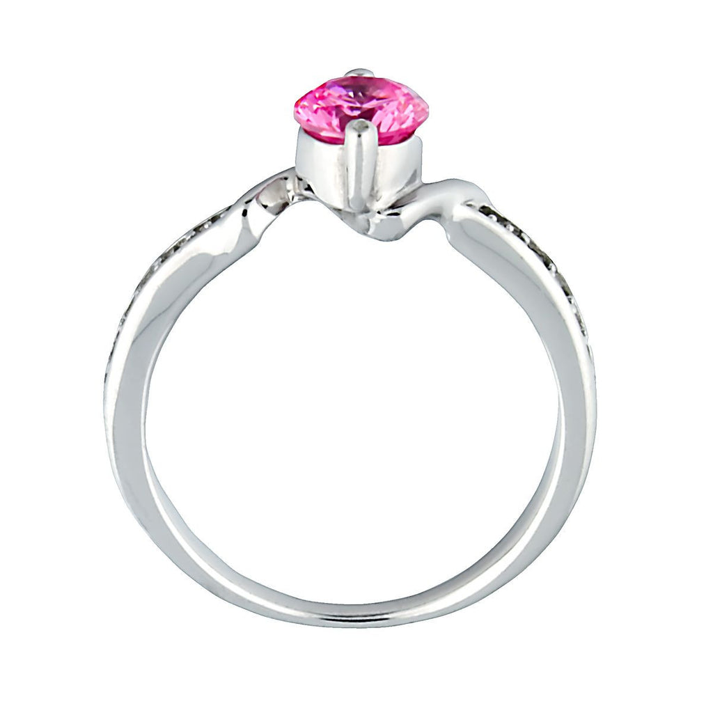 Entwined Love: Pink Sapphire and CZ Promise Friendship Band Ring - Trustmark Jewelers - Promise Rings - 3