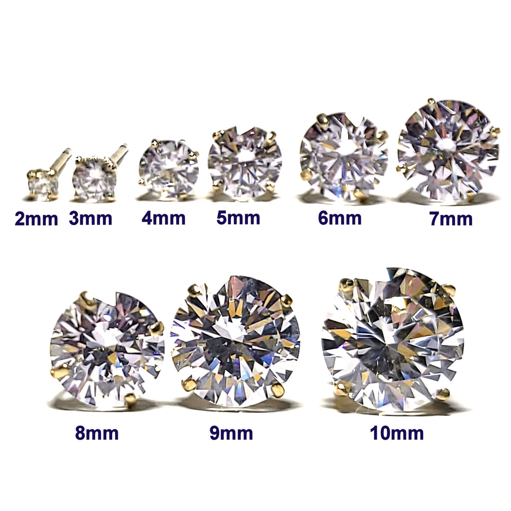 Genesis: Ice on Fire CZ Wire Basket Stud Earrings 14K Yellow Gold