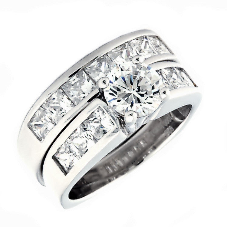 Tallia 65: 4.4 carat Russian Ice on Fire Diamond CZ Wedding Ring Set - Trustmark Jewelers - Wedding Ring Sets - 2