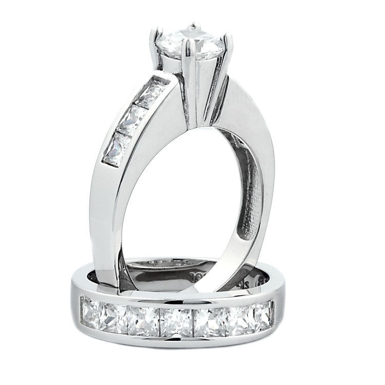 Tallia 65: 4.4 carat Russian Ice on Fire Diamond CZ Wedding Ring Set - Trustmark Jewelers - Wedding Ring Sets - 3