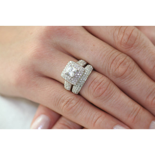 Adriannis: Russian Ice on Fire Simulated Diamond Wedding Ring Set - Trustmark Jewelers - Wedding Ring Sets - 4