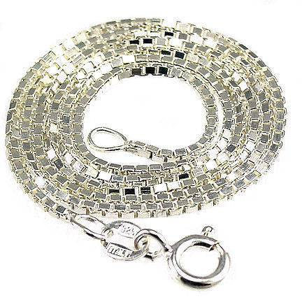 1.0mm Italian Venetian Box Chain 925 Sterling Silver, 20 inches - Trustmark Jewelers - Necklaces and Chains