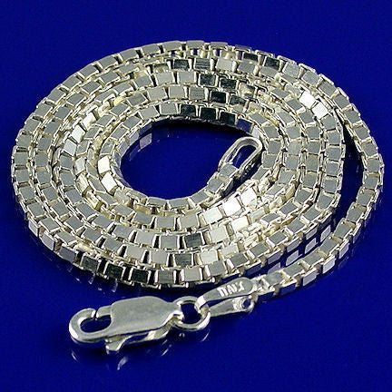 2.0mm Italian Venetian Box Chain 925 Sterling Silver, 24 inches - Trustmark Jewelers - Necklaces and Chains - 2