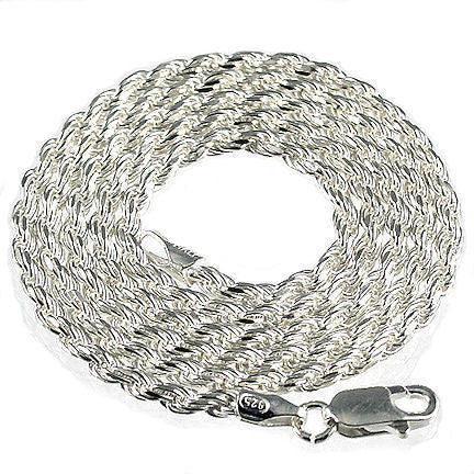Italian Rope Chain Types 2.5mm Italian Triple Rope Chain 925 Sterling Silver, 20 inches ...