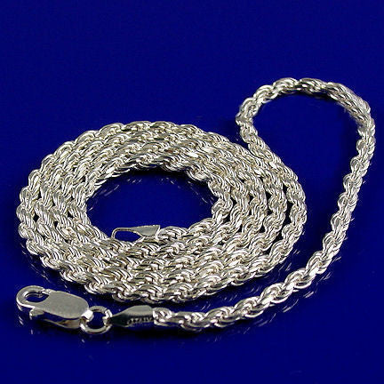 4.0mm Diamond-Cut Glitter Rope Chain Necklace in 10K Gold - 22