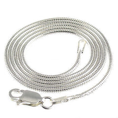 1.0mm Italian Round Snake Chain 925 Sterling Silver, 22 inches