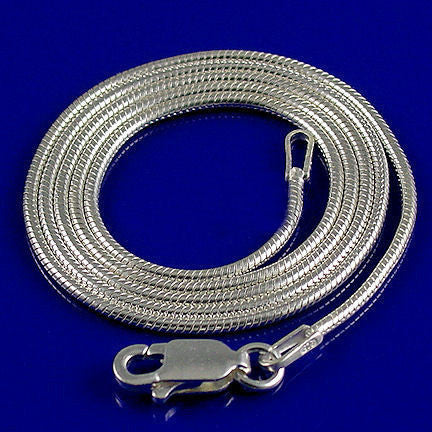 Italian 2mm Sterling Silver Snake Chain Necklace(Lengths 14,16,18,20,22,24,30,36)